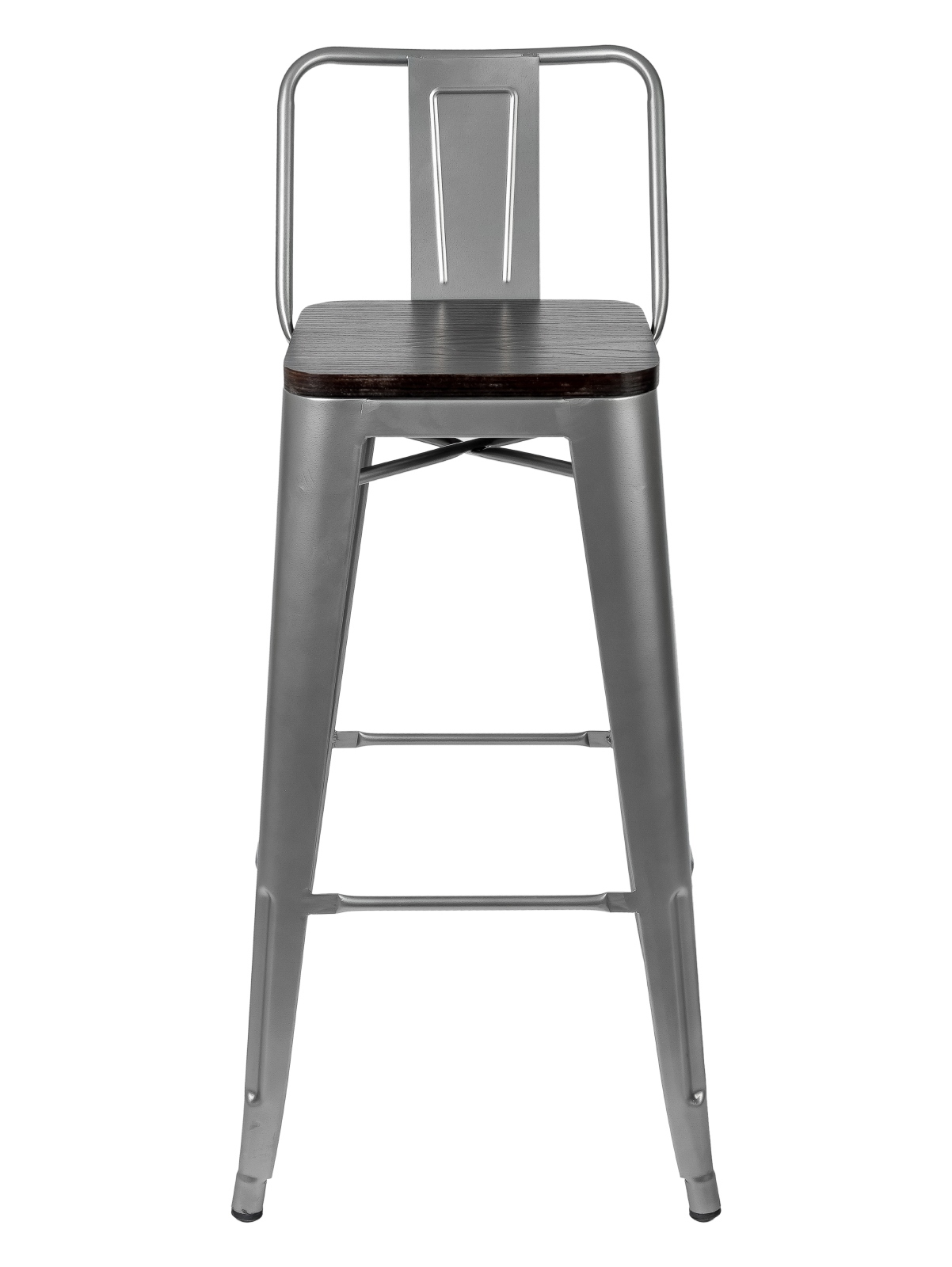 Стул барный "Толикс WOOD со спинкой серебристый матовый" - фото Стул барный "Толикс WOOD со спинкой серебристый матовый"